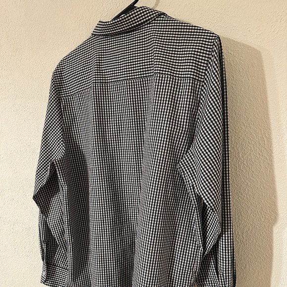 Orvis Long Sleeved Button Up Women Shirt Plaid Black/White Size 16 Cotton Blend - Picture 3 of 4